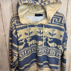 Polo Ralph Lauren Hoodie Nautical Whales Rope Lace Up Women’s Medium